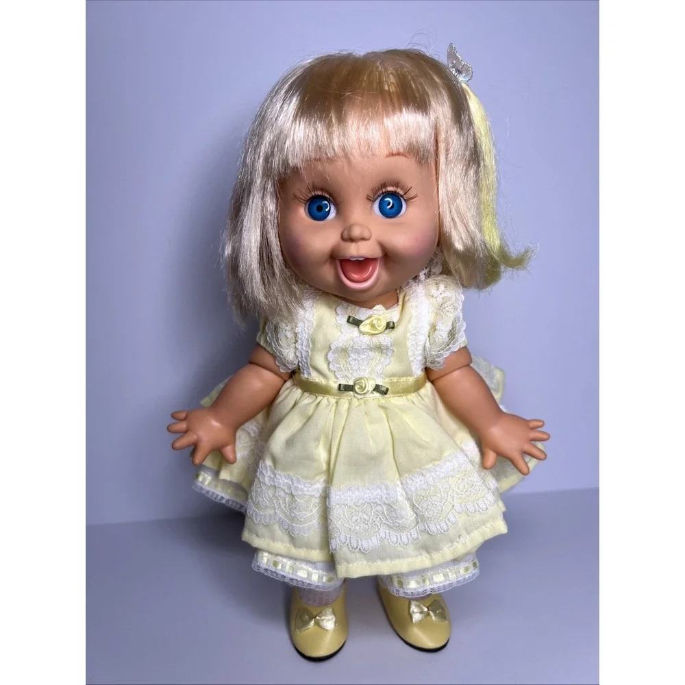 Vintage 1990 Galoob Baby Face So Playful Beth #10 Rare Yellow Ponytail HTF